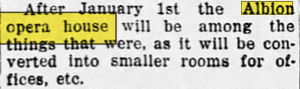 Albion Opera House - Dec 1935 Conversion